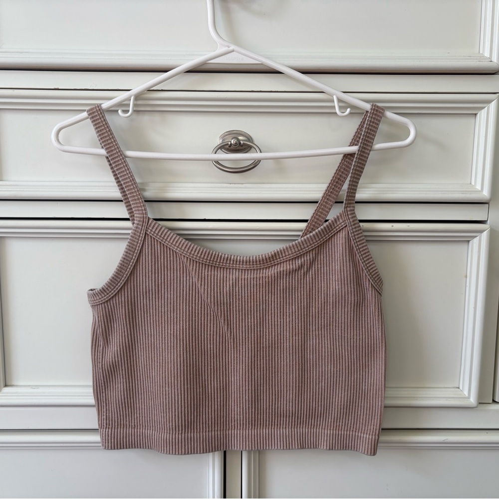 Ribbed Tan Crop Top